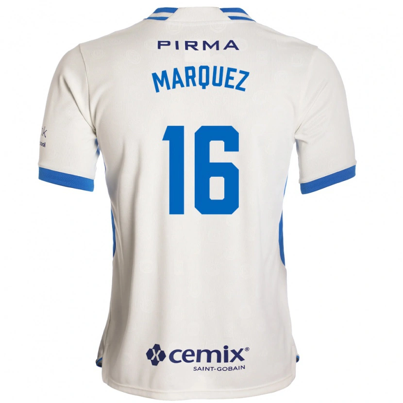 Danxen Kvinder Jeremy Márquez #16 Hvid Blå Rød Udebane Spillertrøjer 2026/27 Trøje T-Shirt