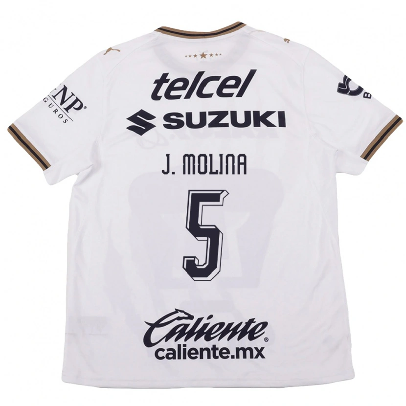 Danxen Kvinder Jesús Molina #5 Hvid Sort Brun Udebane Spillertrøjer 2026/27 Trøje T-Shirt