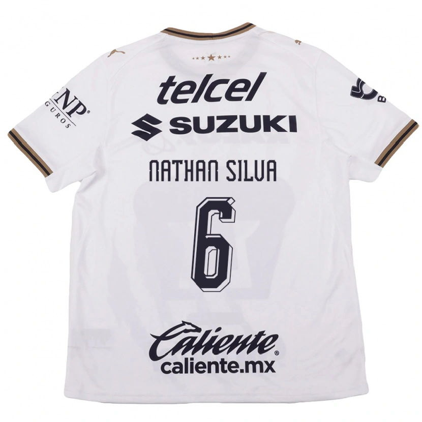 Danxen Kvinder Nathan Silva #6 Hvid Sort Brun Udebane Spillertrøjer 2026/27 Trøje T-Shirt