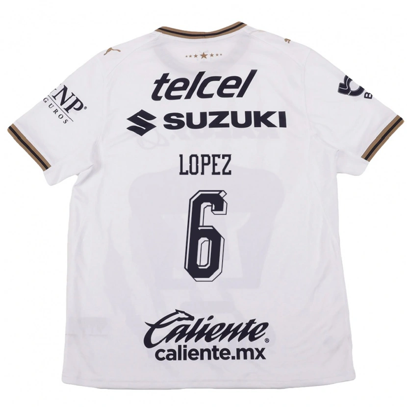 Danxen Kvinder Nathalia Lopez #6 Hvid Sort Brun Udebane Spillertrøjer 2026/27 Trøje T-Shirt