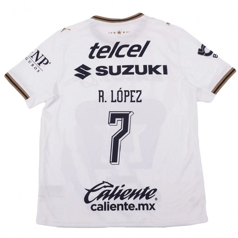 Danxen Kvinder Rodrigo López #7 Hvid Sort Brun Udebane Spillertrøjer 2026/27 Trøje T-Shirt