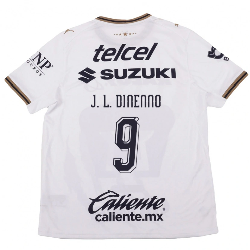 Danxen Kvinder Juan Dinenno #9 Hvid Sort Brun Udebane Spillertrøjer 2026/27 Trøje T-Shirt