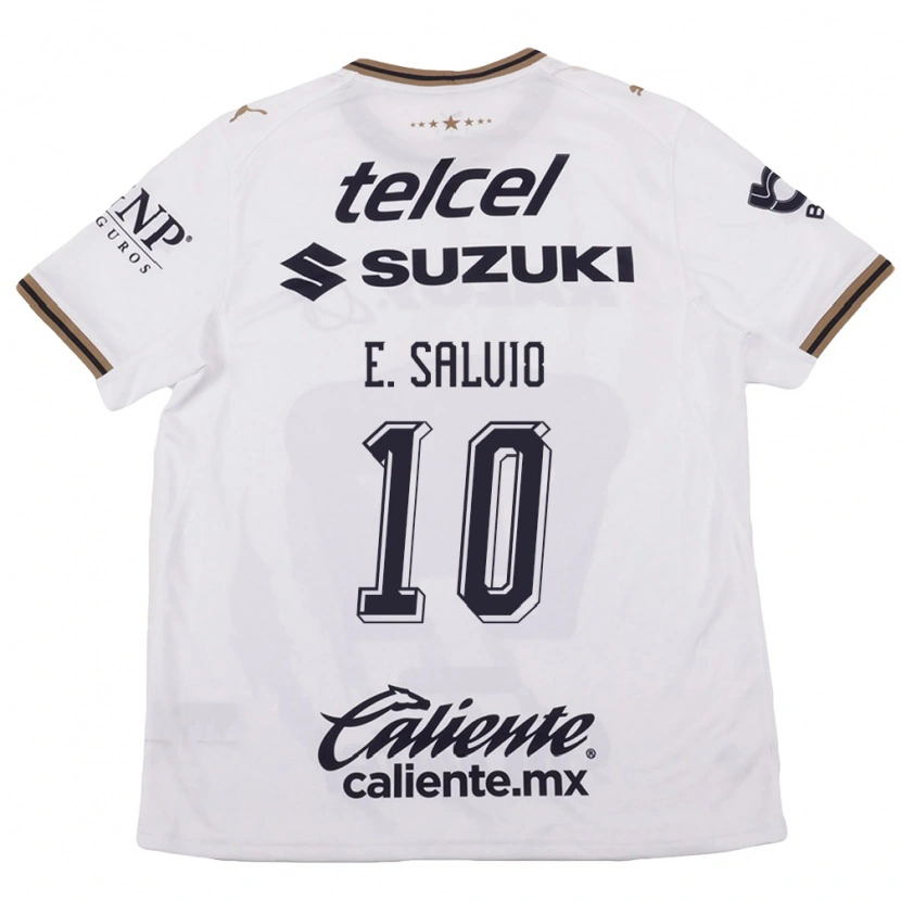 Danxen Kvinder Eduardo Salvio #10 Hvid Sort Brun Udebane Spillertrøjer 2026/27 Trøje T-Shirt