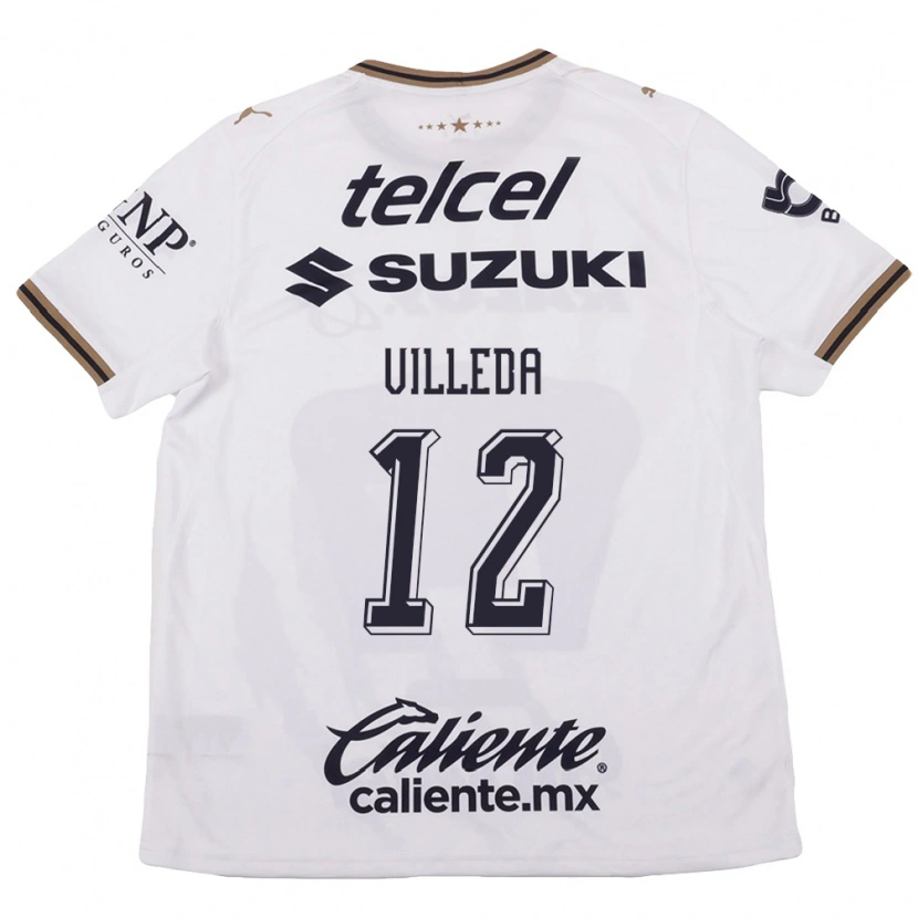 Danxen Kvinder Melany Villeda #12 Hvid Sort Brun Udebane Spillertrøjer 2026/27 Trøje T-Shirt