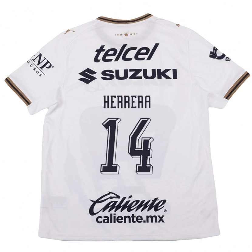 Danxen Kvinder Luciano Herrera #14 Hvid Sort Brun Udebane Spillertrøjer 2026/27 Trøje T-Shirt