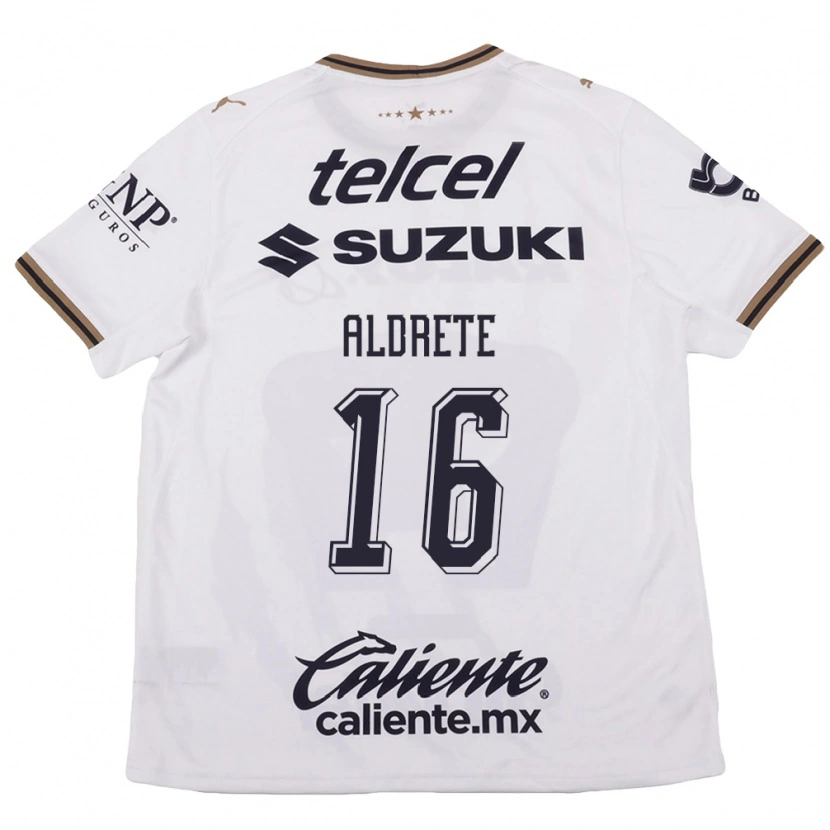 Danxen Kvinder Adrian Aldrete #16 Hvid Sort Brun Udebane Spillertrøjer 2026/27 Trøje T-Shirt