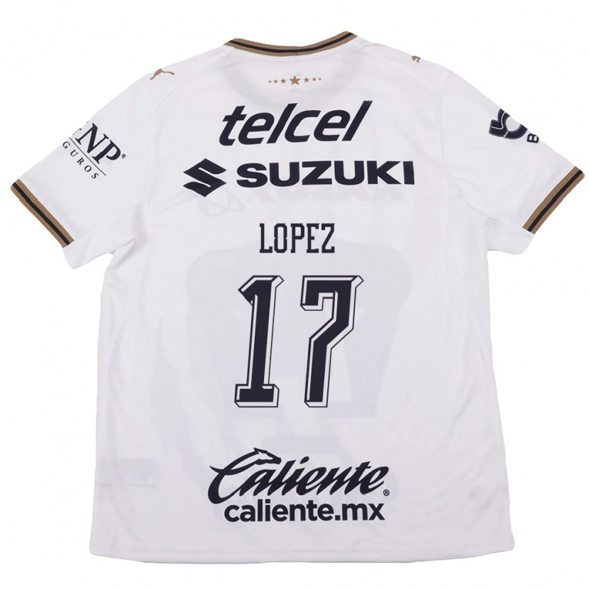 Danxen Kvinder Leonel Lopez #17 Hvid Sort Brun Udebane Spillertrøjer 2026/27 Trøje T-Shirt