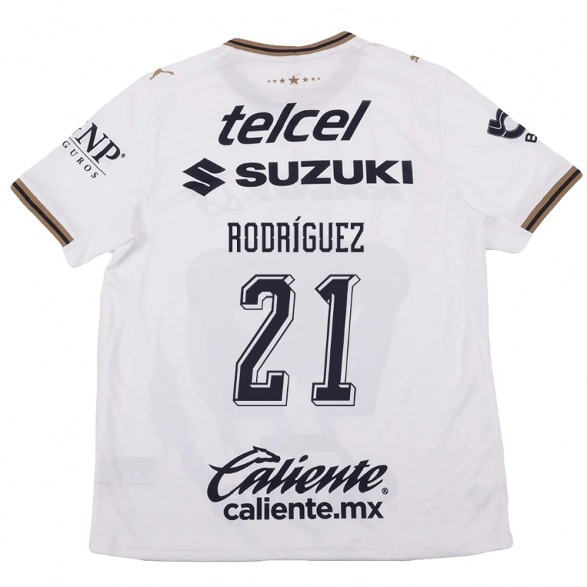 Danxen Kvinder Michell Rodriguez #21 Hvid Sort Brun Udebane Spillertrøjer 2026/27 Trøje T-Shirt