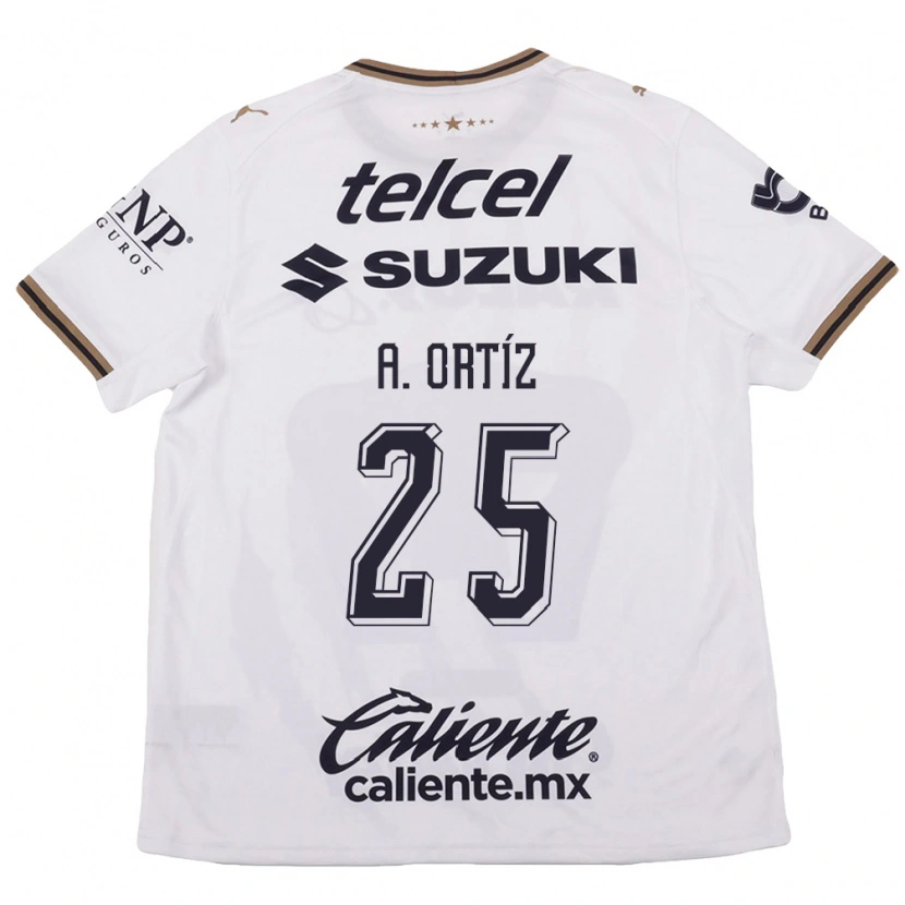Danxen Kvinder Arturo Ortiz #25 Hvid Sort Brun Udebane Spillertrøjer 2026/27 Trøje T-Shirt