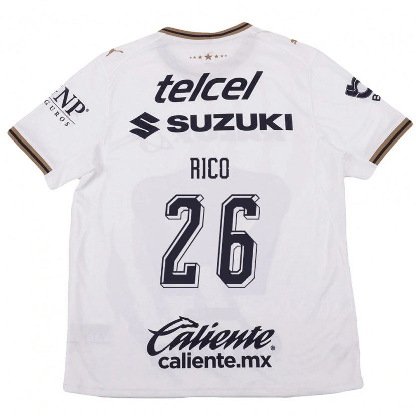 Danxen Kvinder Ángel Rico #26 Hvid Sort Brun Udebane Spillertrøjer 2026/27 Trøje T-Shirt