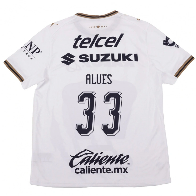 Danxen Kvinder Dani Alves #33 Hvid Sort Brun Udebane Spillertrøjer 2026/27 Trøje T-Shirt
