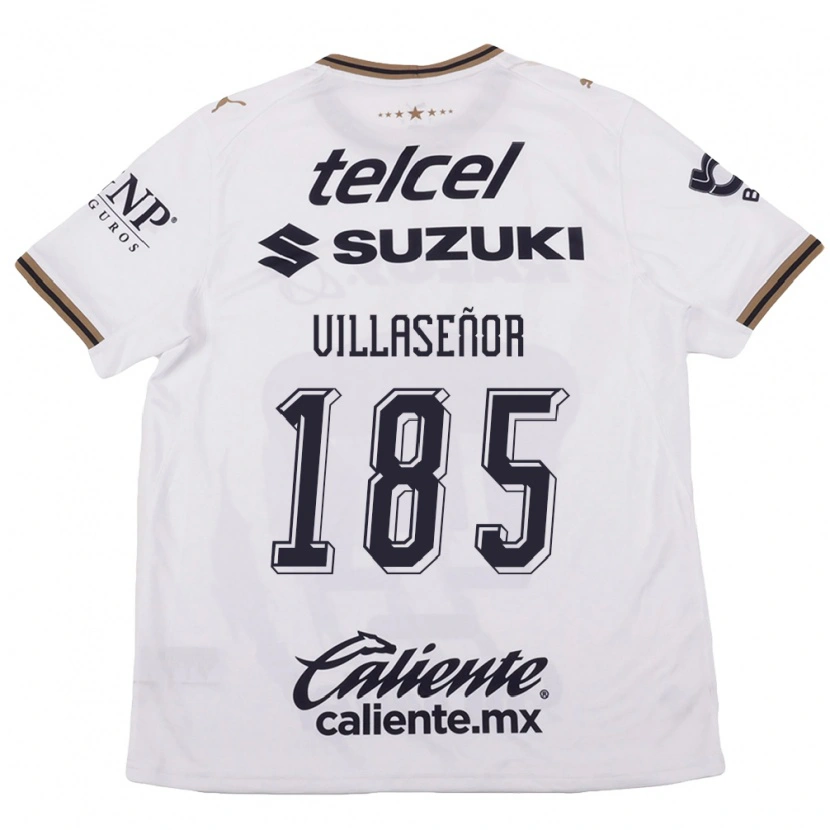 Danxen Kvinder Emiliano Villaseñor #185 Hvid Sort Brun Udebane Spillertrøjer 2026/27 Trøje T-Shirt