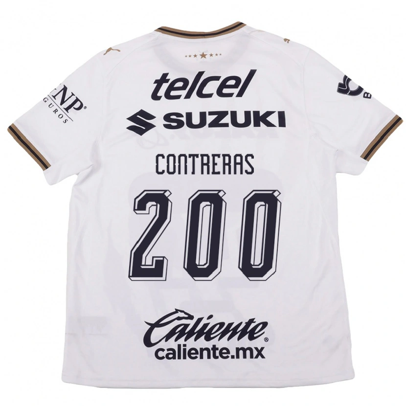 Danxen Kvinder Diego Contreras #200 Hvid Sort Brun Udebane Spillertrøjer 2026/27 Trøje T-Shirt