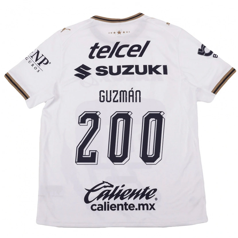 Danxen Kvinder Alan Guzmán #200 Hvid Sort Brun Udebane Spillertrøjer 2026/27 Trøje T-Shirt