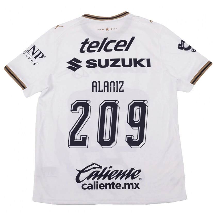 Danxen Kvinder Jorge Alaniz #209 Hvid Sort Brun Udebane Spillertrøjer 2026/27 Trøje T-Shirt
