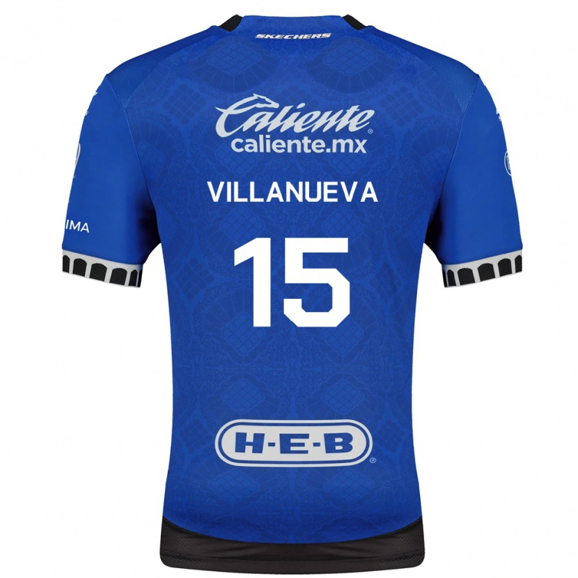 Danxen Kvinder Carlos Villanueva #15 Kongelig Blå Hvid Sort Udebane Spillertrøjer 2026/27 Trøje T-Shirt