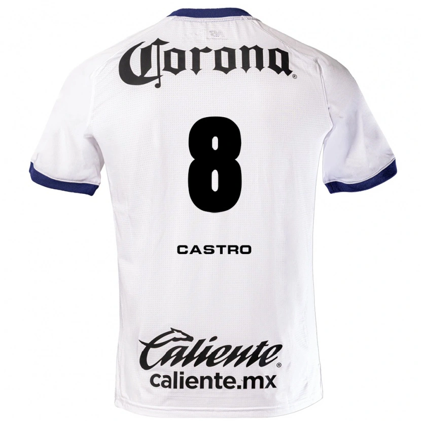 Danxen Kvinder Nicolás Castro #8 Hvid Blå Sort Udebane Spillertrøjer 2026/27 Trøje T-Shirt