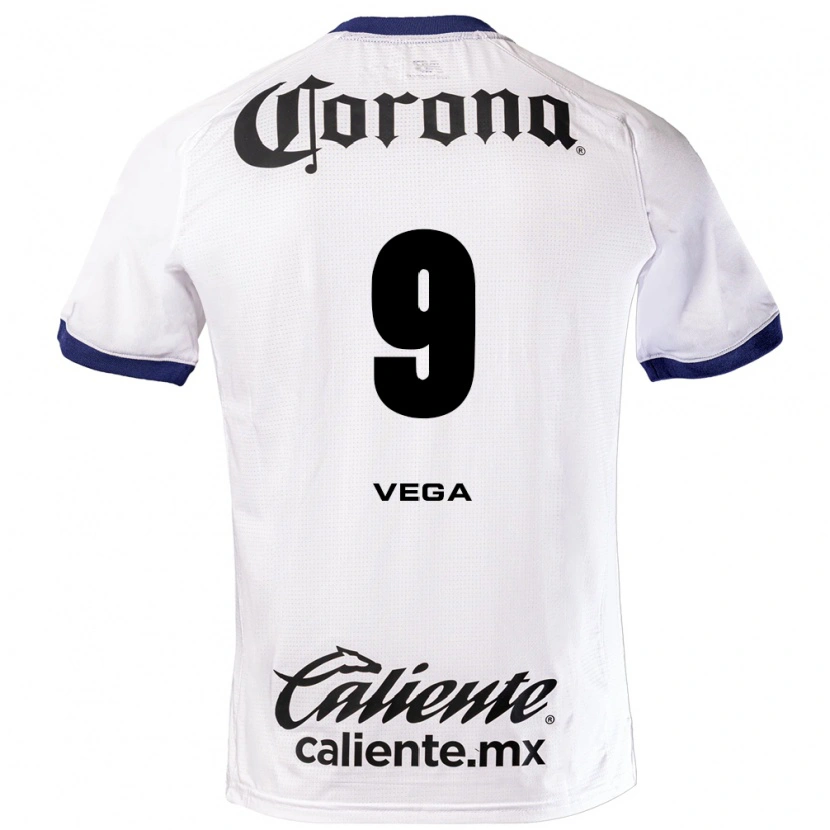 Danxen Kvinder Alexis Vega #9 Hvid Blå Sort Udebane Spillertrøjer 2026/27 Trøje T-Shirt