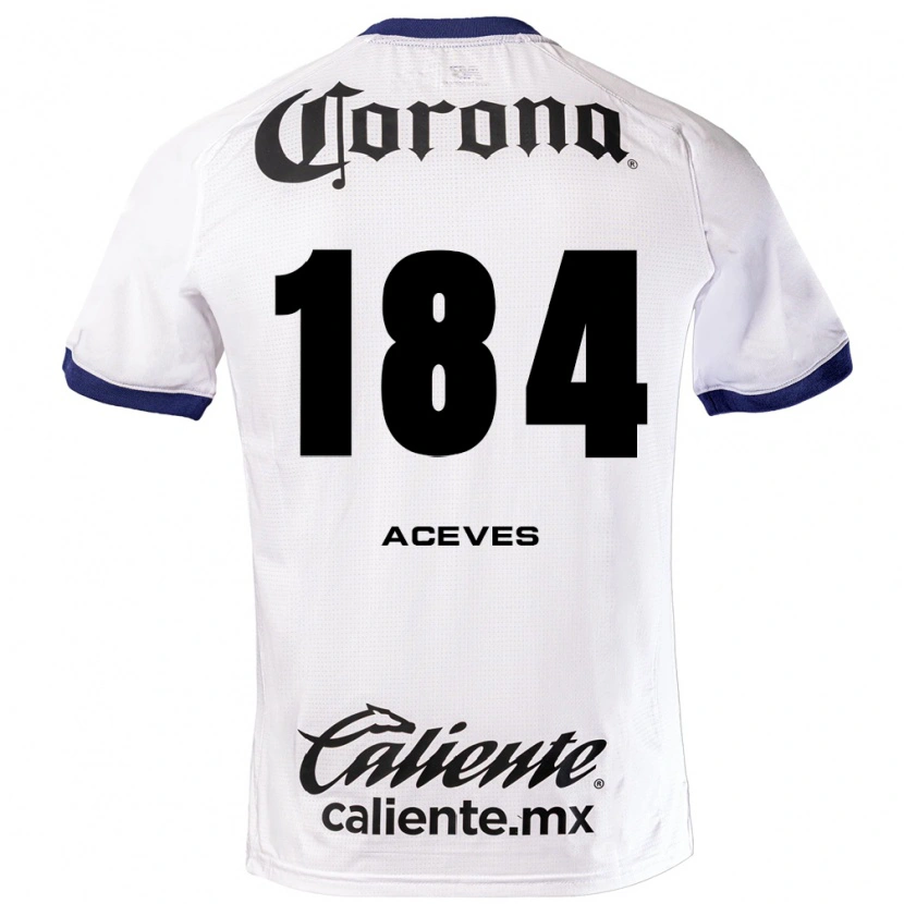 Danxen Kvinder Sebastián Aceves #184 Hvid Blå Sort Udebane Spillertrøjer 2026/27 Trøje T-Shirt