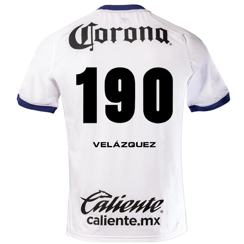 Danxen Kvinder Héber Velázquez #190 Hvid Blå Sort Udebane Spillertrøjer 2026/27 Trøje T-Shirt