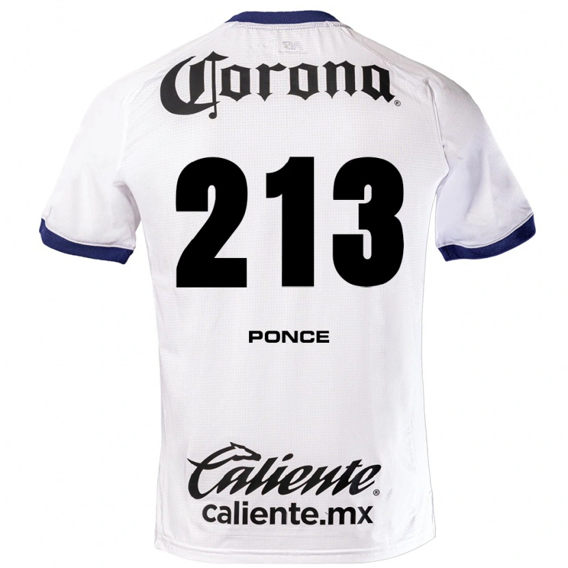 Danxen Kvinder Santiago Ponce #213 Hvid Blå Sort Udebane Spillertrøjer 2026/27 Trøje T-Shirt