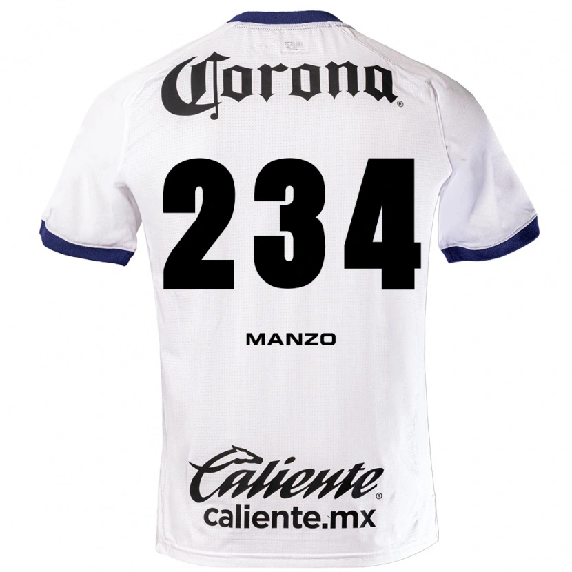 Danxen Kvinder Sergio Manzo #234 Hvid Blå Sort Udebane Spillertrøjer 2026/27 Trøje T-Shirt