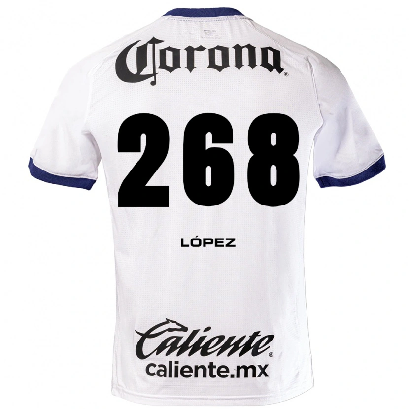 Danxen Kvinder Santiago López #268 Hvid Blå Sort Udebane Spillertrøjer 2026/27 Trøje T-Shirt