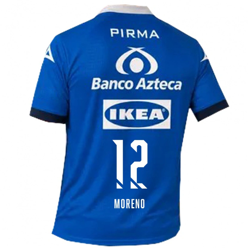 Danxen Kvinder Íker Moreno #12 Blå Hvid Udebane Spillertrøjer 2026/27 Trøje T-Shirt