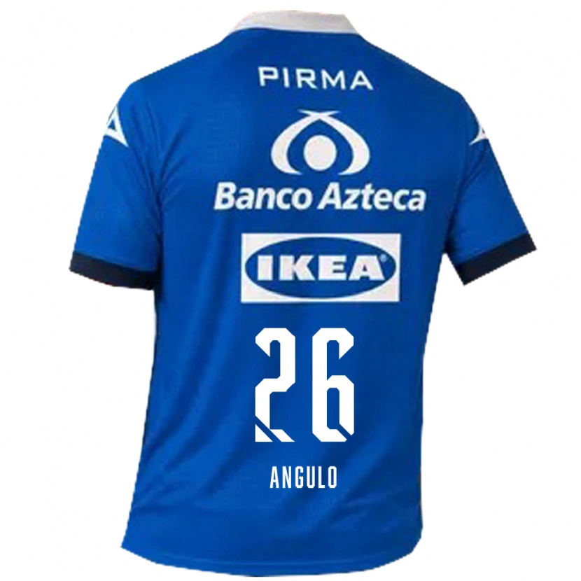 Danxen Kvinder Brayan Angulo #26 Blå Hvid Udebane Spillertrøjer 2026/27 Trøje T-Shirt