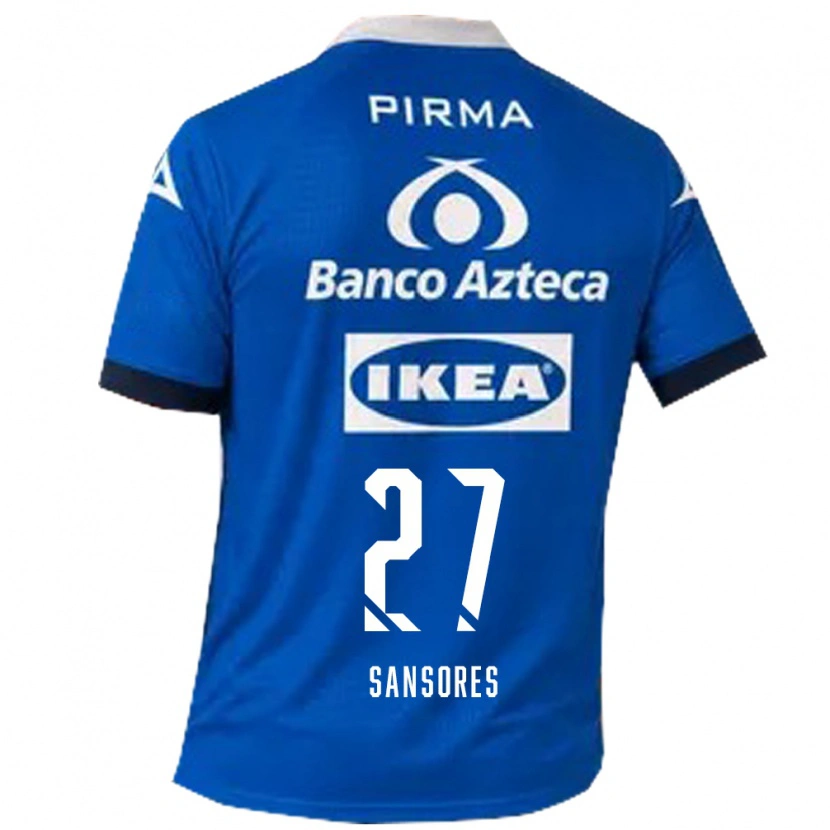 Danxen Kvinder Miguel Sansores #27 Blå Hvid Udebane Spillertrøjer 2026/27 Trøje T-Shirt