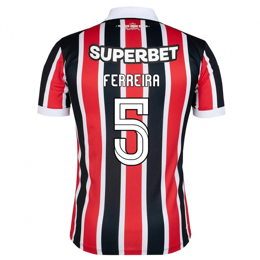 Danxen Kvinder Matheus Ferreira #5 Rød Hvid Sort Udebane Spillertrøjer 2026/27 Trøje T-Shirt
