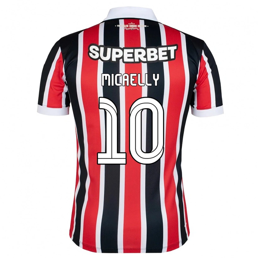 Danxen Kvinder Micaelly #10 Rød Hvid Sort Udebane Spillertrøjer 2026/27 Trøje T-Shirt