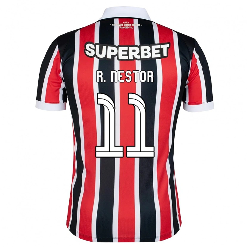 Danxen Kvinder Rodrigo Nestor #11 Rød Hvid Sort Udebane Spillertrøjer 2026/27 Trøje T-Shirt