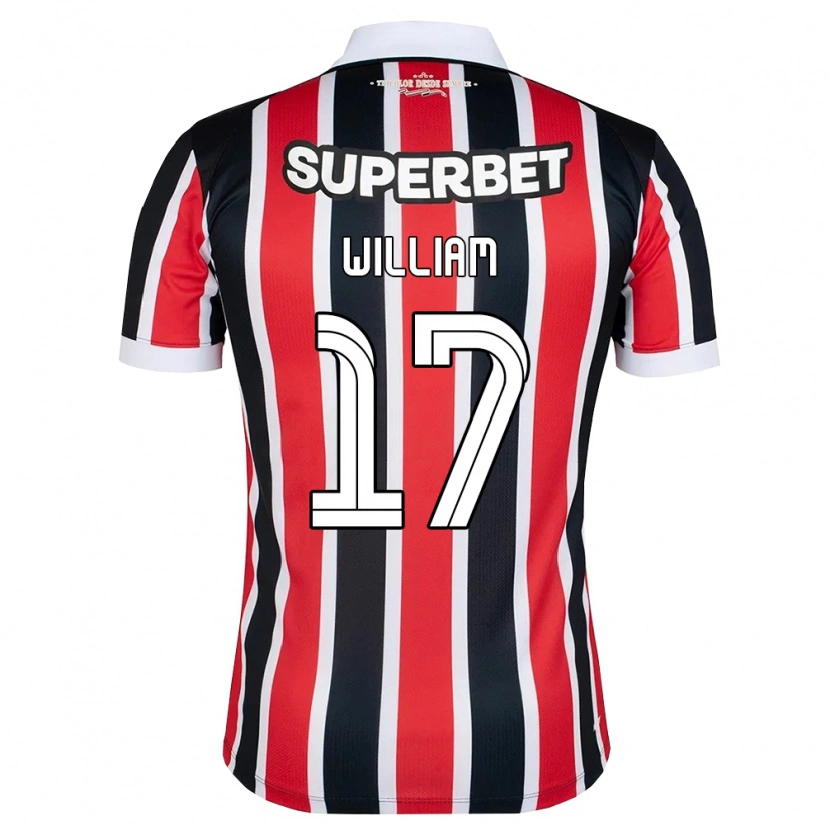 Danxen Kvinder William #17 Rød Hvid Sort Udebane Spillertrøjer 2026/27 Trøje T-Shirt