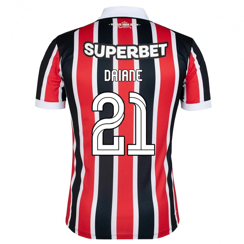 Danxen Kvinder Daiane #21 Rød Hvid Sort Udebane Spillertrøjer 2026/27 Trøje T-Shirt