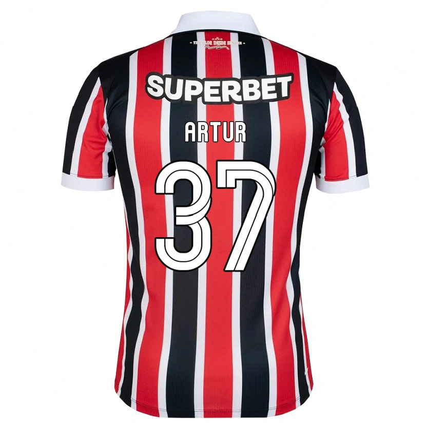 Danxen Kvinder Artur Victor Guimarães #37 Rød Hvid Sort Udebane Spillertrøjer 2026/27 Trøje T-Shirt