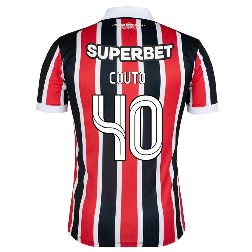 Danxen Kvinder Thiago Couto #40 Rød Hvid Sort Udebane Spillertrøjer 2026/27 Trøje T-Shirt