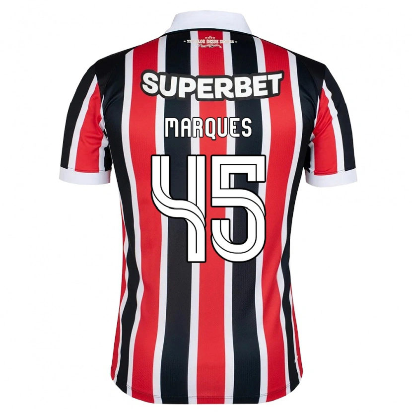 Danxen Kvinder Lucca Marques Alencar #45 Rød Hvid Sort Udebane Spillertrøjer 2026/27 Trøje T-Shirt