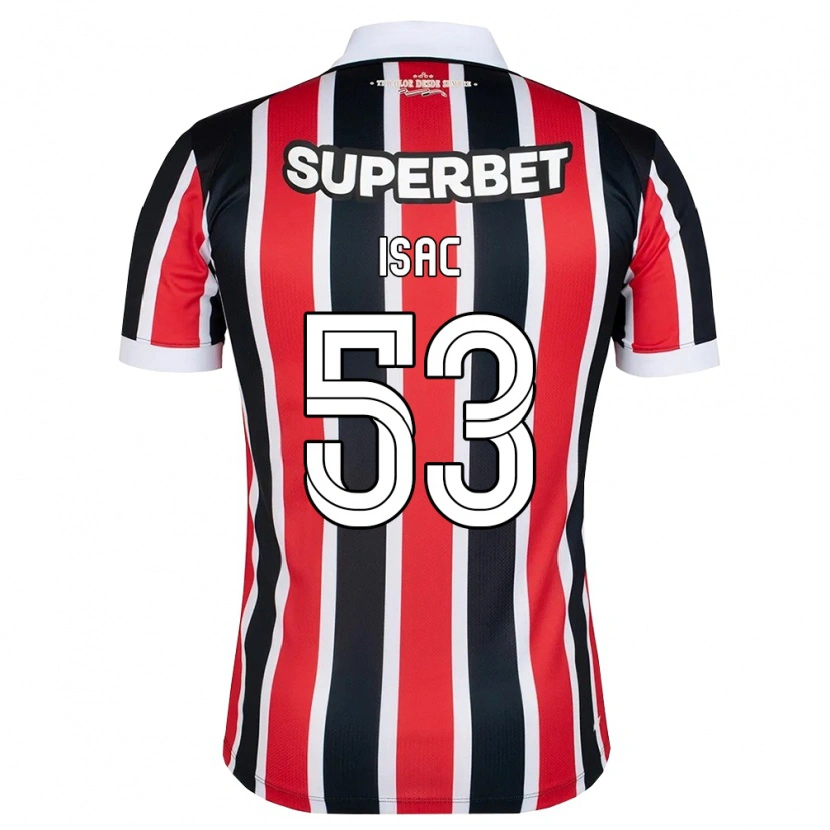 Danxen Kvinder Isac Silvestre Da Silva #53 Rød Hvid Sort Udebane Spillertrøjer 2026/27 Trøje T-Shirt