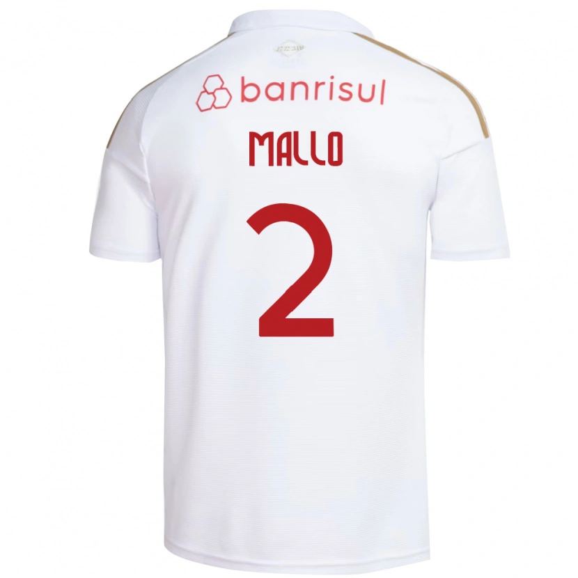 Danxen Kvinder Hugo Mallo #2 Hvid Rød Udebane Spillertrøjer 2026/27 Trøje T-Shirt