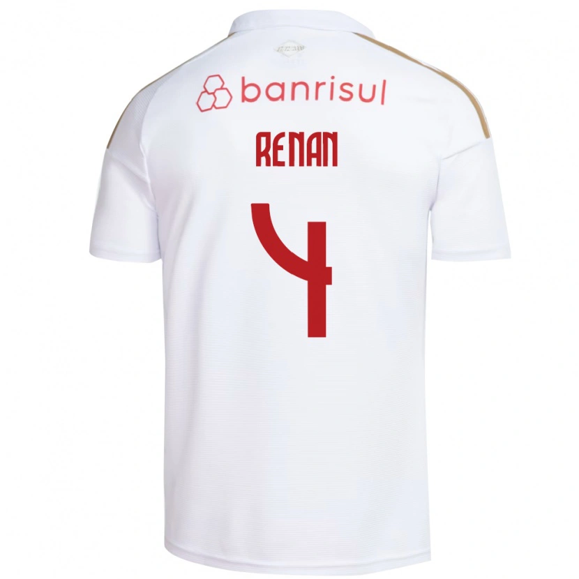 Danxen Kvinder Robert Renan #4 Hvid Rød Udebane Spillertrøjer 2026/27 Trøje T-Shirt
