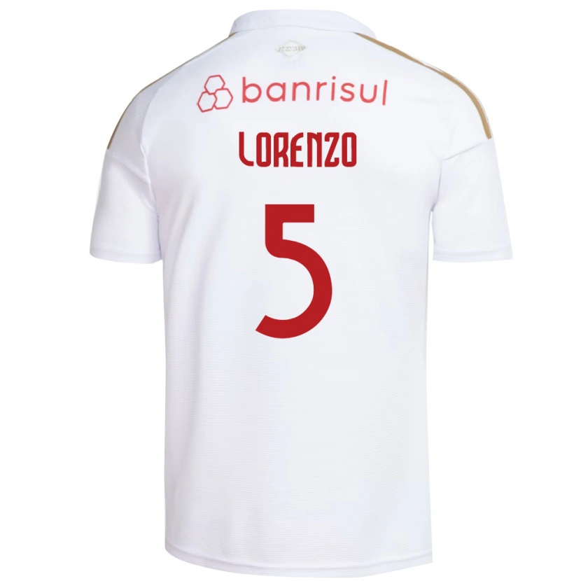 Danxen Kvinder Lorenzo Farias Vaghetti #5 Hvid Rød Udebane Spillertrøjer 2026/27 Trøje T-Shirt
