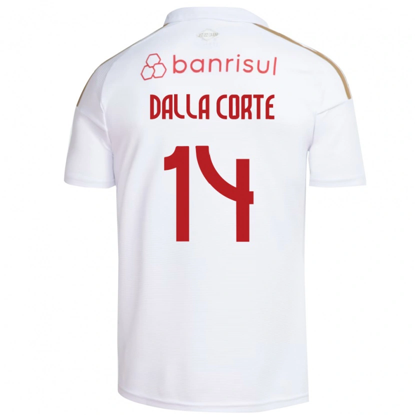 Danxen Kvinder João Dalla Corte #14 Hvid Rød Udebane Spillertrøjer 2026/27 Trøje T-Shirt