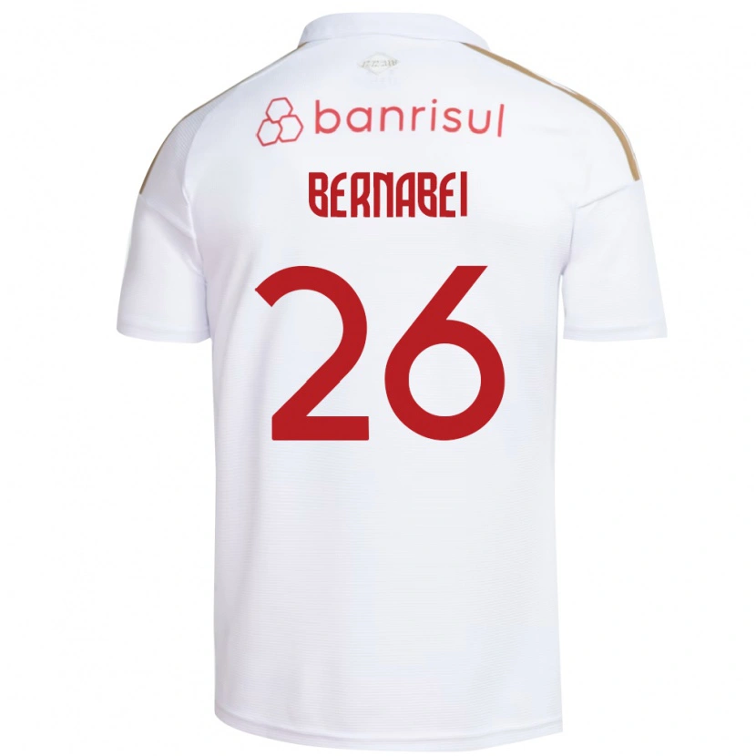 Danxen Kvinder Alexandro Bernabei #26 Hvid Rød Udebane Spillertrøjer 2026/27 Trøje T-Shirt