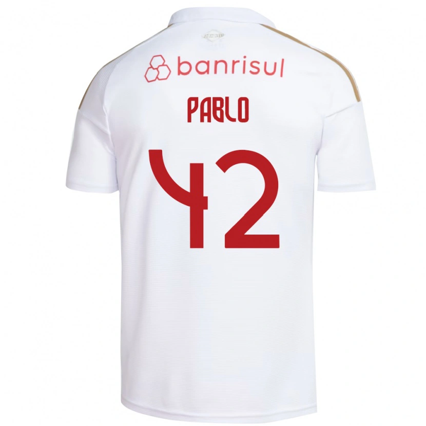 Danxen Kvinder Pablo #42 Hvid Rød Udebane Spillertrøjer 2026/27 Trøje T-Shirt