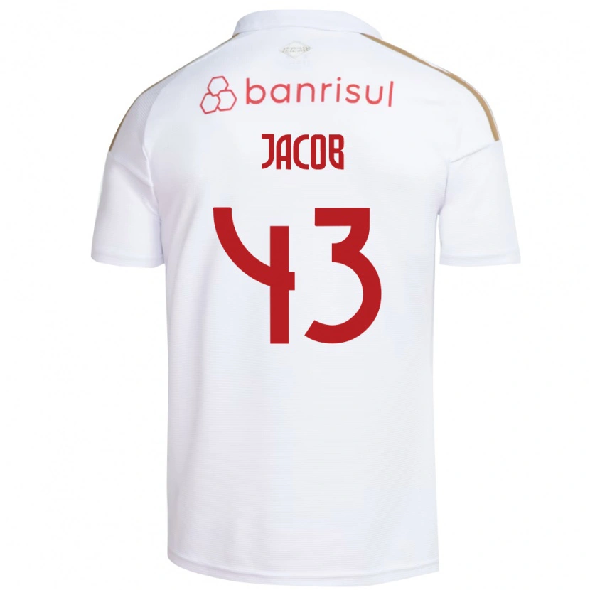 Danxen Kvinder Bernardo Jacob #43 Hvid Rød Udebane Spillertrøjer 2026/27 Trøje T-Shirt