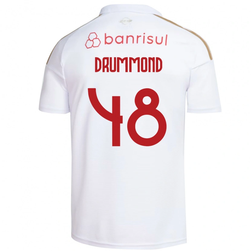 Danxen Kvinder Lucca Drummond #48 Hvid Rød Udebane Spillertrøjer 2026/27 Trøje T-Shirt