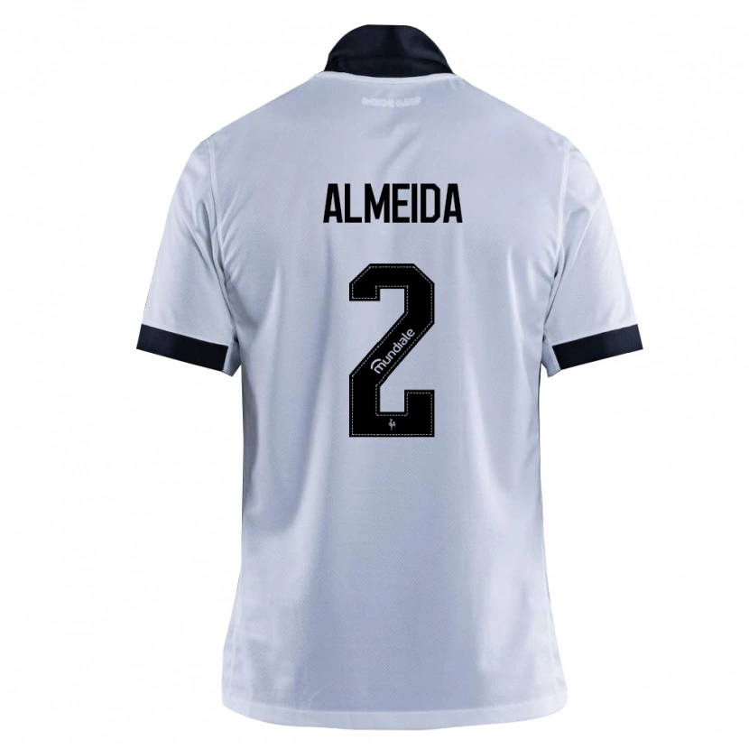 Danxen Kvinder Samuel Almeida #2 Sort Hvid Udebane Spillertrøjer 2026/27 Trøje T-Shirt