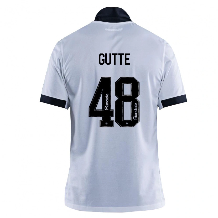 Danxen Kvinder Gutte #48 Sort Hvid Udebane Spillertrøjer 2026/27 Trøje T-Shirt