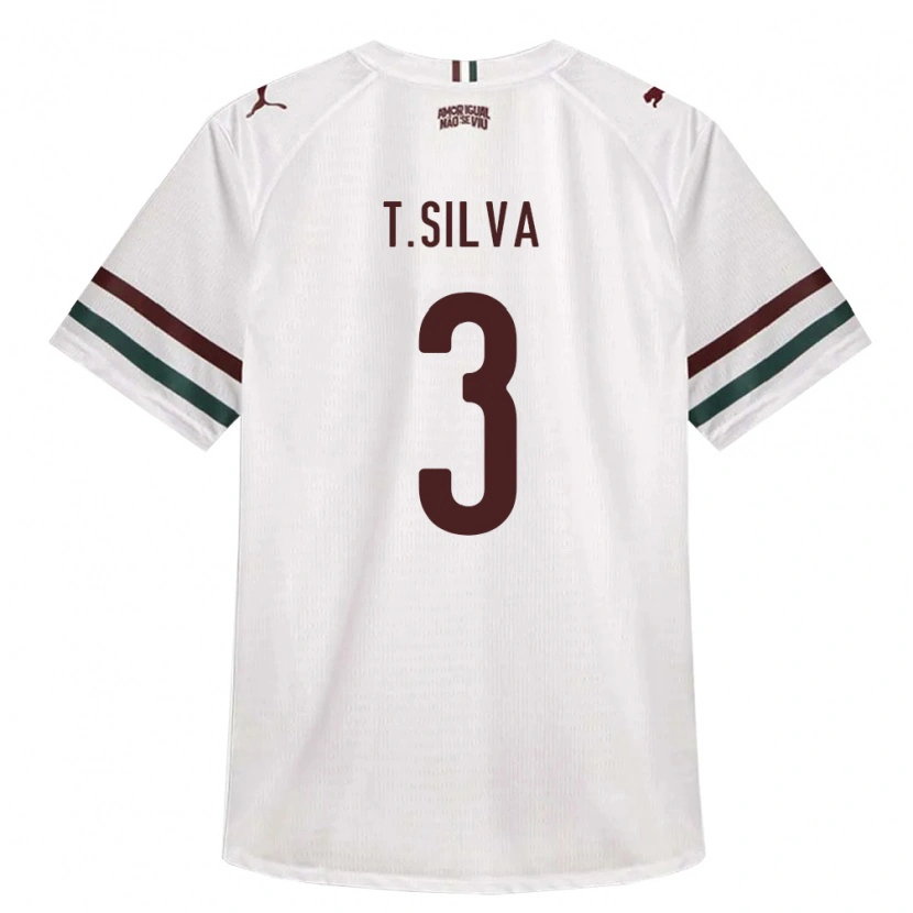 Danxen Kvinder Thiago Silva #3 Hvid Grøn Vinrød Udebane Spillertrøjer 2026/27 Trøje T-Shirt